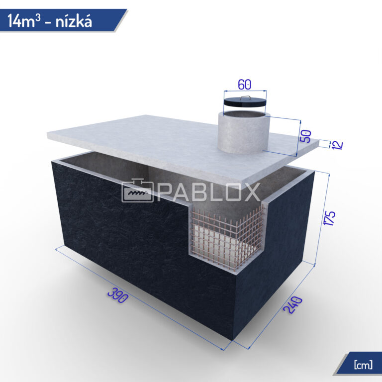 Betónová nádrž bez dna 14 m³ - nízka