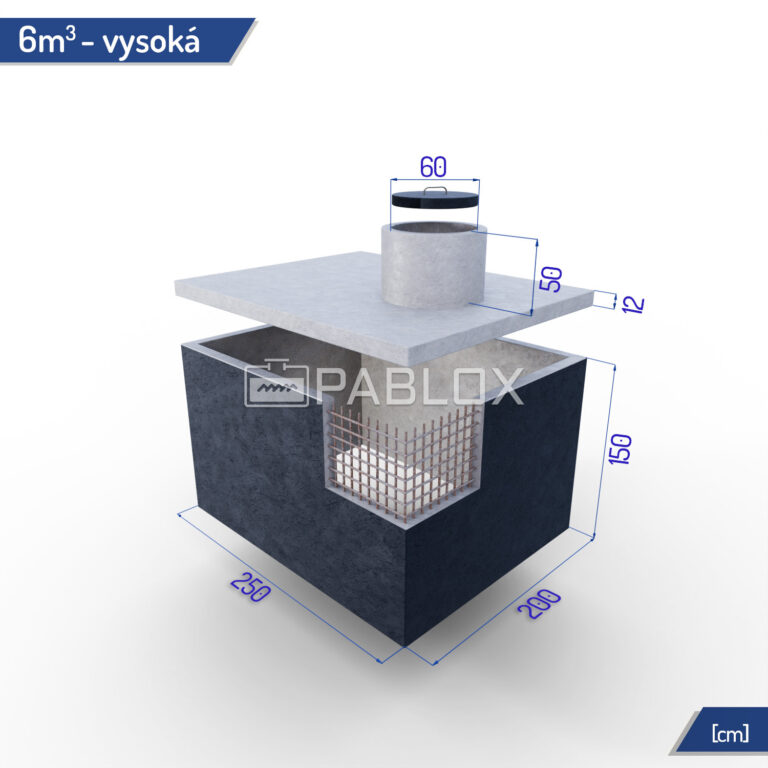 Betónová nádrž bez dna 6 m³ - vysoká