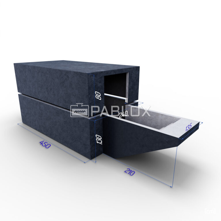 Modulárna betónová pivnica 450 × 240 × 250 - bočný vstup s monolitickými schodmi